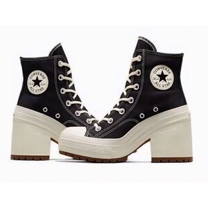 Converse Chuck 70 Women’s De Luxe Heel Sneakers Black High Top Platform 7.5 NWT